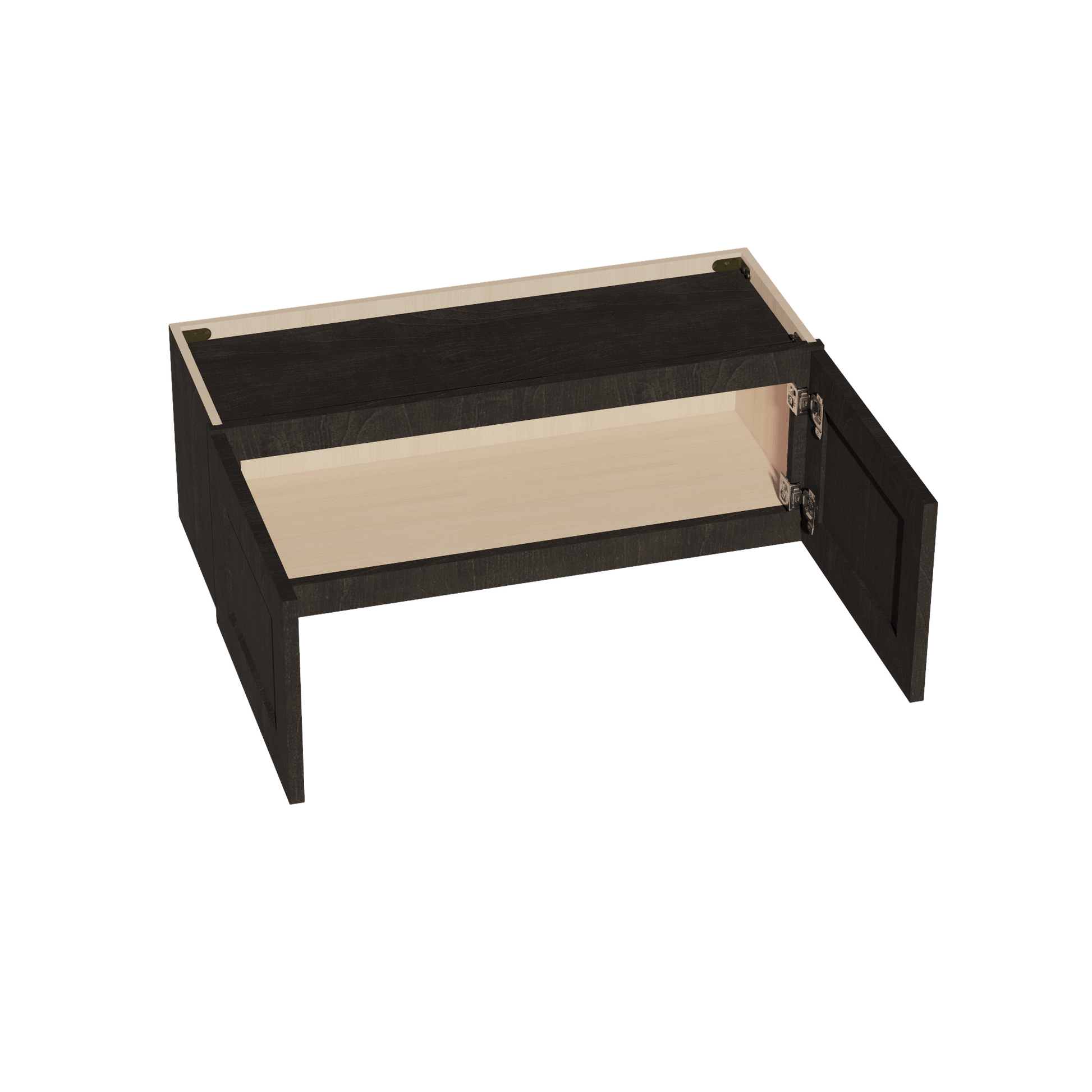 HG - W3312: Dark Gray Shaker 33"W x 12"H 2 Doors Standard Wall Bridge Cabinet - NextCabinets