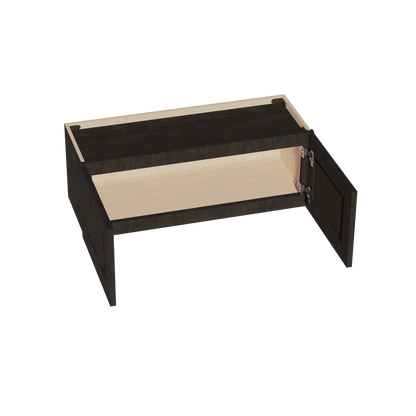 HG - W3312: Dark Gray Shaker 33"W x 12"H 2 Doors Standard Wall Bridge Cabinet - NextCabinets
