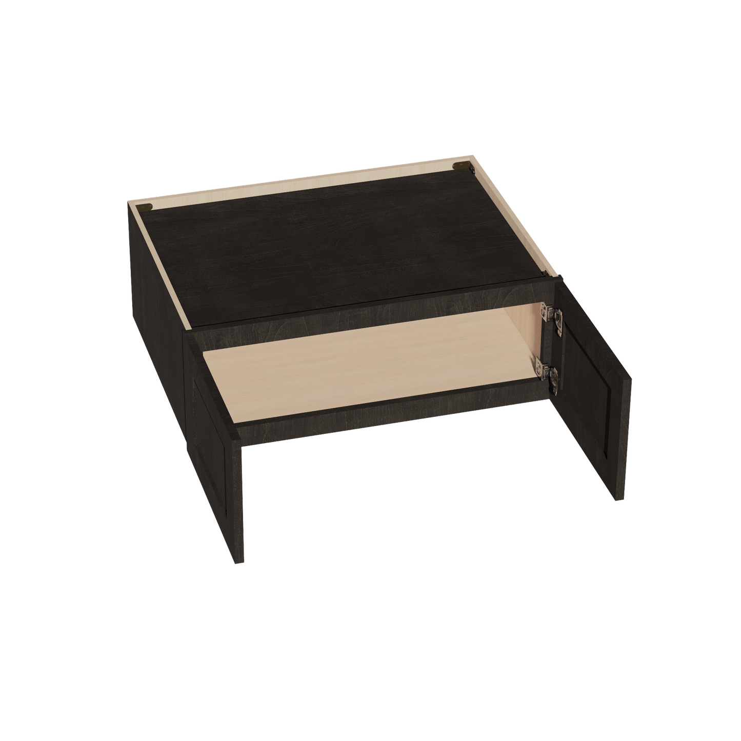 HG - W331224: Dark Gray Shaker 33"W x 12"H x 24"D 2 Doors Standard Bridge Wall Cabinet - NextCabinets