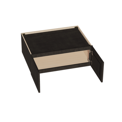 HG - W331224: Dark Gray Shaker 33"W x 12"H x 24"D 2 Doors Standard Bridge Wall Cabinet - NextCabinets