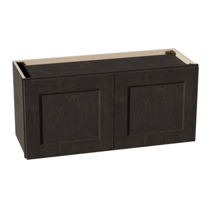 HG - W3315: Dark Gray Shaker 33"W x 15"H 2 Doors Standard Wall Bridge Cabinet - NextCabinets