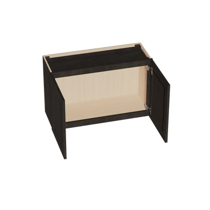HG - W3321: Dark Gray Shaker 33"W x 21"H 2 Doors Standard Wall Bridge Cabinet - NextCabinets