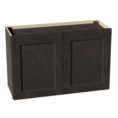 HG - W3321: Dark Gray Shaker 33"W x 21"H 2 Doors Standard Wall Bridge Cabinet - NextCabinets