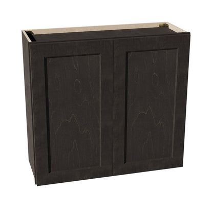 HG - W3330: Dark Gray Shaker 33"W x 30"H 2 Doors & 2 Shelves Standard Wall Cabinet - NextCabinets
