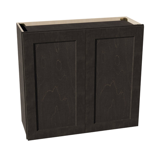HG - W3330: Dark Gray Shaker 33"W x 30"H 2 Doors & 2 Shelves Standard Wall Cabinet - NextCabinets
