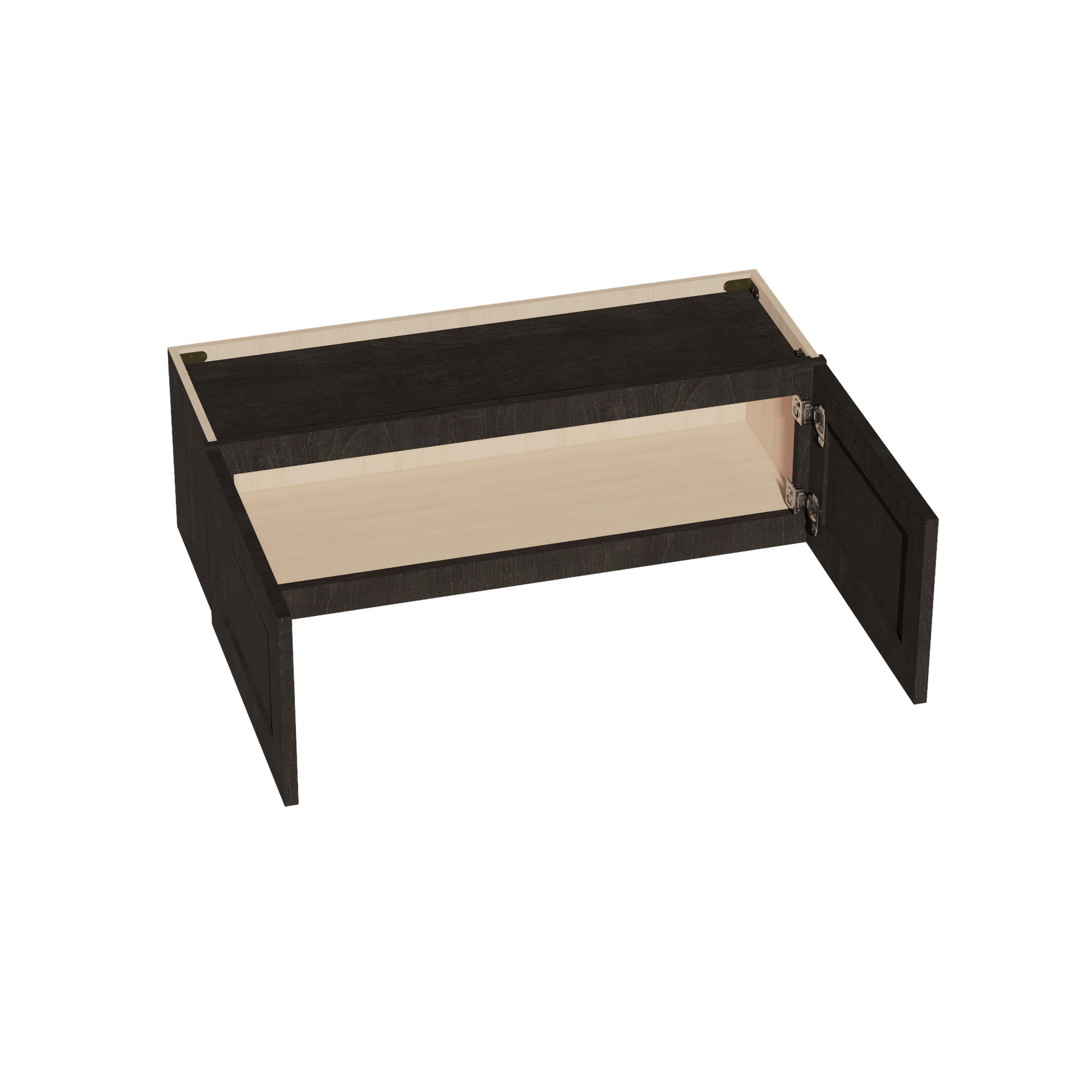 HG - W3612: Dark Gray Shaker 36"W x 12"H 2 Doors Standard Wall Bridge Cabinet - NextCabinets