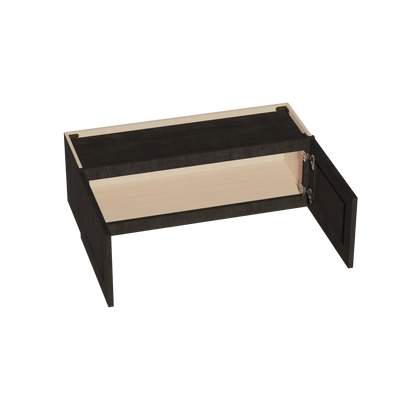 HG - W3612: Dark Gray Shaker 36"W x 12"H 2 Doors Standard Wall Bridge Cabinet - NextCabinets