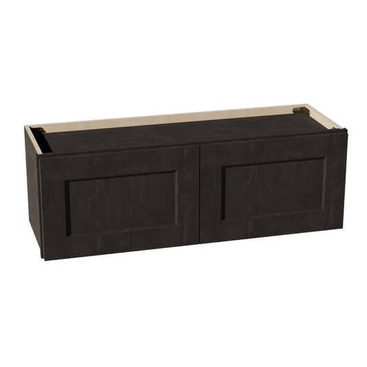 HG - W3612: Dark Gray Shaker 36"W x 12"H 2 Doors Standard Wall Bridge Cabinet - NextCabinets