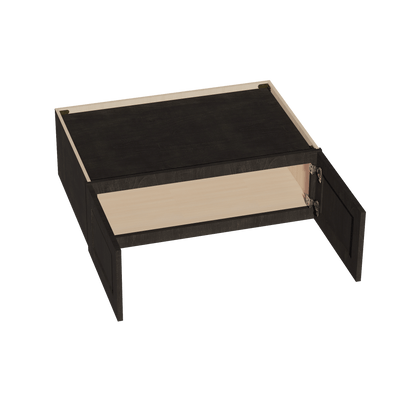 HG - W361224: Dark Gray Shaker 36"W x 12"H x 24"D 2 Doors Standard Bridge Wall Cabinet - NextCabinets