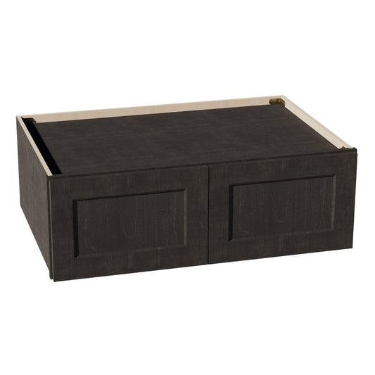 HG - W361224: Dark Gray Shaker 36"W x 12"H x 24"D 2 Doors Standard Bridge Wall Cabinet - NextCabinets