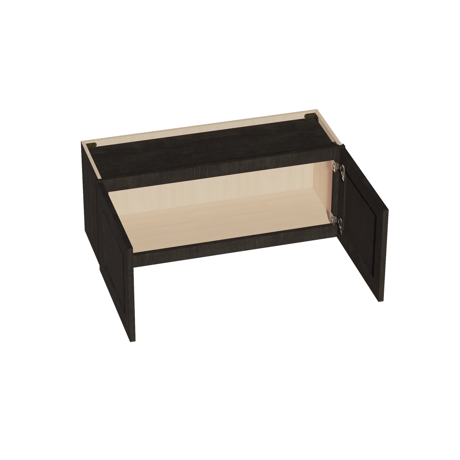 HG - W3615: Dark Gray Shaker 36"W x 15"H 2 Doors Standard Wall Bridge Cabinet - NextCabinets