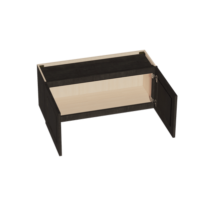 HG - W3615: Dark Gray Shaker 36"W x 15"H 2 Doors Standard Wall Bridge Cabinet - NextCabinets