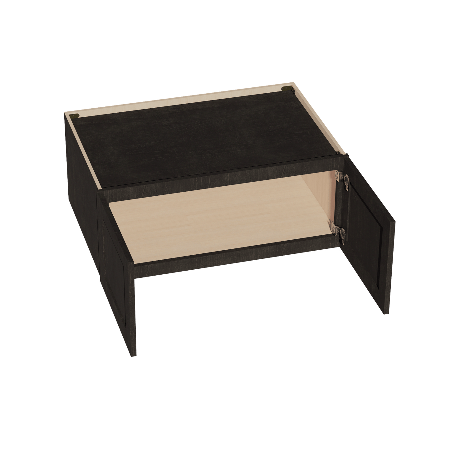 HG - W361524: Dark Gray Shaker 36"W x 15"H x 24"D 2 Doors Standard Bridge Wall Cabinet - NextCabinets