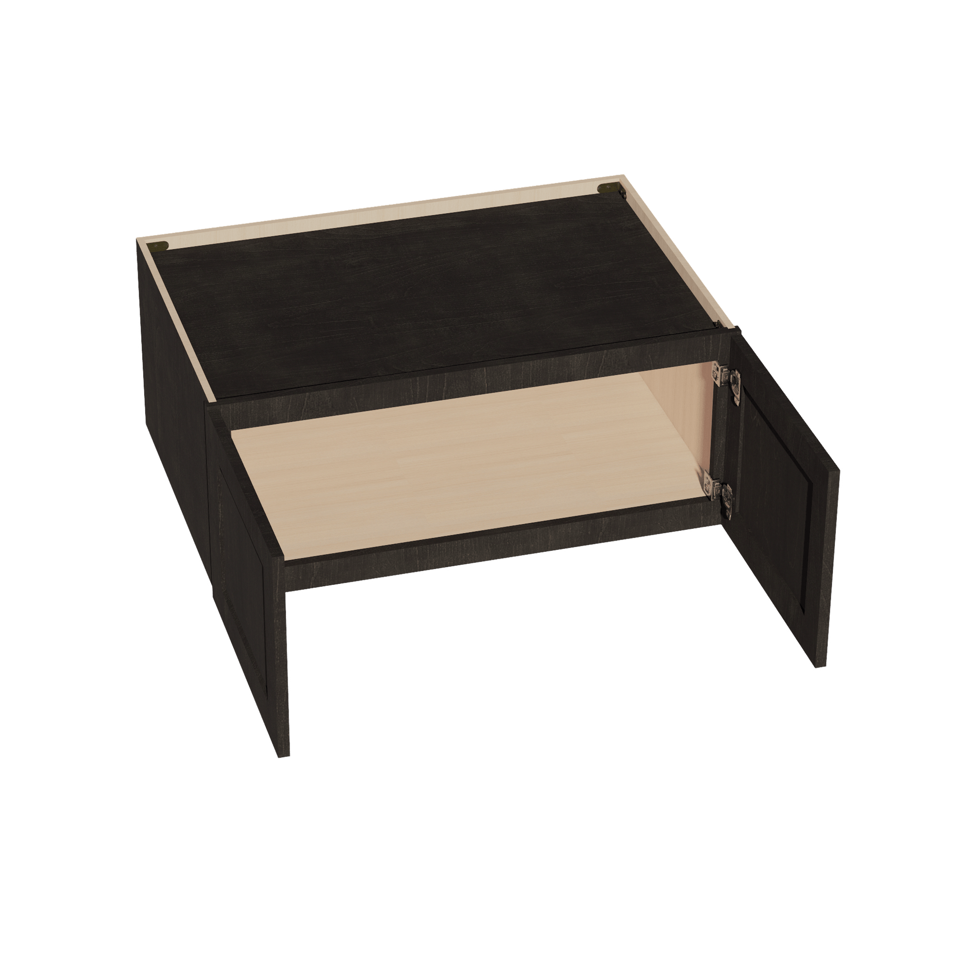 HG - W361524: Dark Gray Shaker 36"W x 15"H x 24"D 2 Doors Standard Bridge Wall Cabinet - NextCabinets