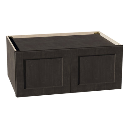 HG - W361524: Dark Gray Shaker 36"W x 15"H x 24"D 2 Doors Standard Bridge Wall Cabinet - NextCabinets