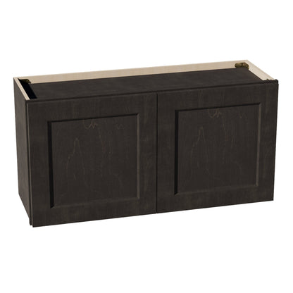 HG - W3618: Dark Gray Shaker 36"W x 18"H 2 Doors Standard Wall Bridge Cabinet - NextCabinets