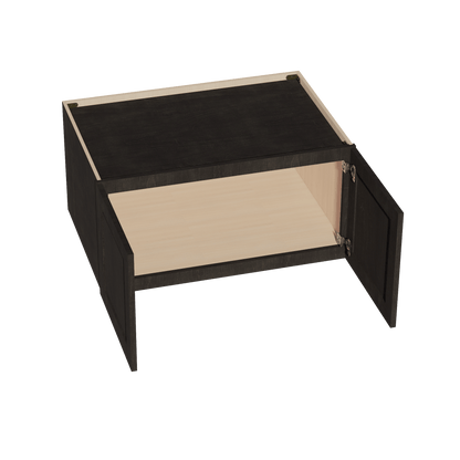 HG - W361824: Dark Gray Shaker 36"W x 18"H x 24"D 2 Doors Standard Bridge Wall Cabinet - NextCabinets