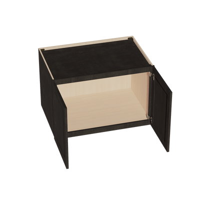 HG - W362424: Dark Gray Shaker 36"W x 24"H x 24"D 2 Doors & 1 Shelf Standard Bridge Wall Cabinet - NextCabinets