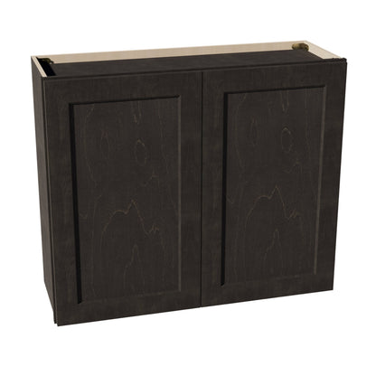 HG - W3630: Dark Gray Shaker 36"W x 30"H 2 Doors & 2 Shelves Standard Wall Cabinet - NextCabinets
