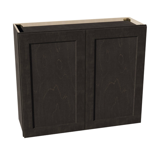 HG - W3630: Dark Gray Shaker 36"W x 30"H 2 Doors & 2 Shelves Standard Wall Cabinet - NextCabinets