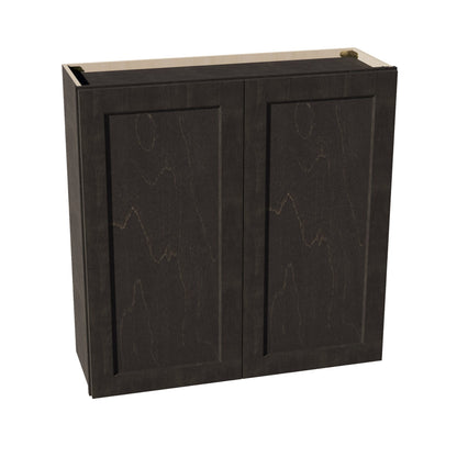 HG - W3636: Dark Gray Shaker 36"W x 36"H 2 Doors & 2 Shelves Standard Wall Cabinet - NextCabinets