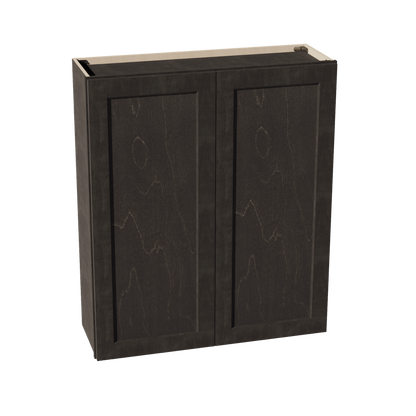 HG - W3642: Dark Gray Shaker 36"W x 42"H 2 Doors & 3 Shelves Standard Wall Cabinet - NextCabinets