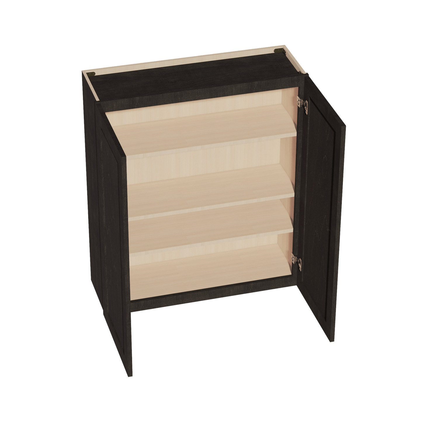 HG - W3642: Dark Gray Shaker 36"W x 42"H 2 Doors & 3 Shelves Standard Wall Cabinet - NextCabinets