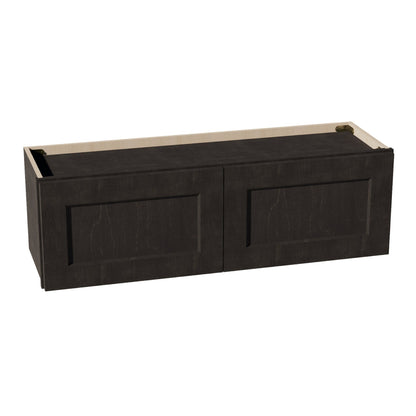 HG - W3912: Dark Gray Shaker 39"W x 12"H 2 Doors Standard Wall Bridge Cabinet - NextCabinets