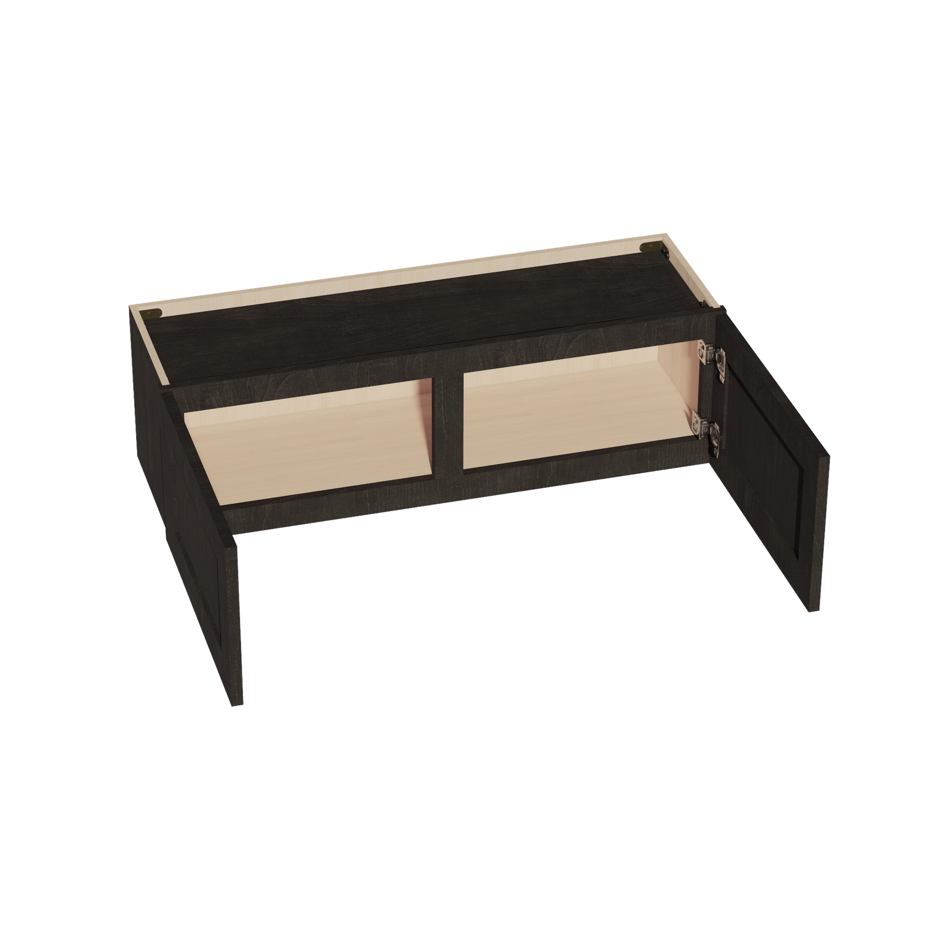 HG - W3912: Dark Gray Shaker 39"W x 12"H 2 Doors Standard Wall Bridge Cabinet - NextCabinets