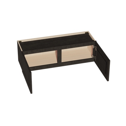 HG - W3912: Dark Gray Shaker 39"W x 12"H 2 Doors Standard Wall Bridge Cabinet - NextCabinets