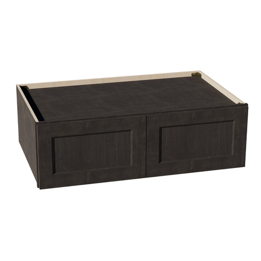 HG - W391224: Dark Gray Shaker 39"W x 12"H x 24"D 2 Doors Standard Bridge Wall Cabinet - NextCabinets