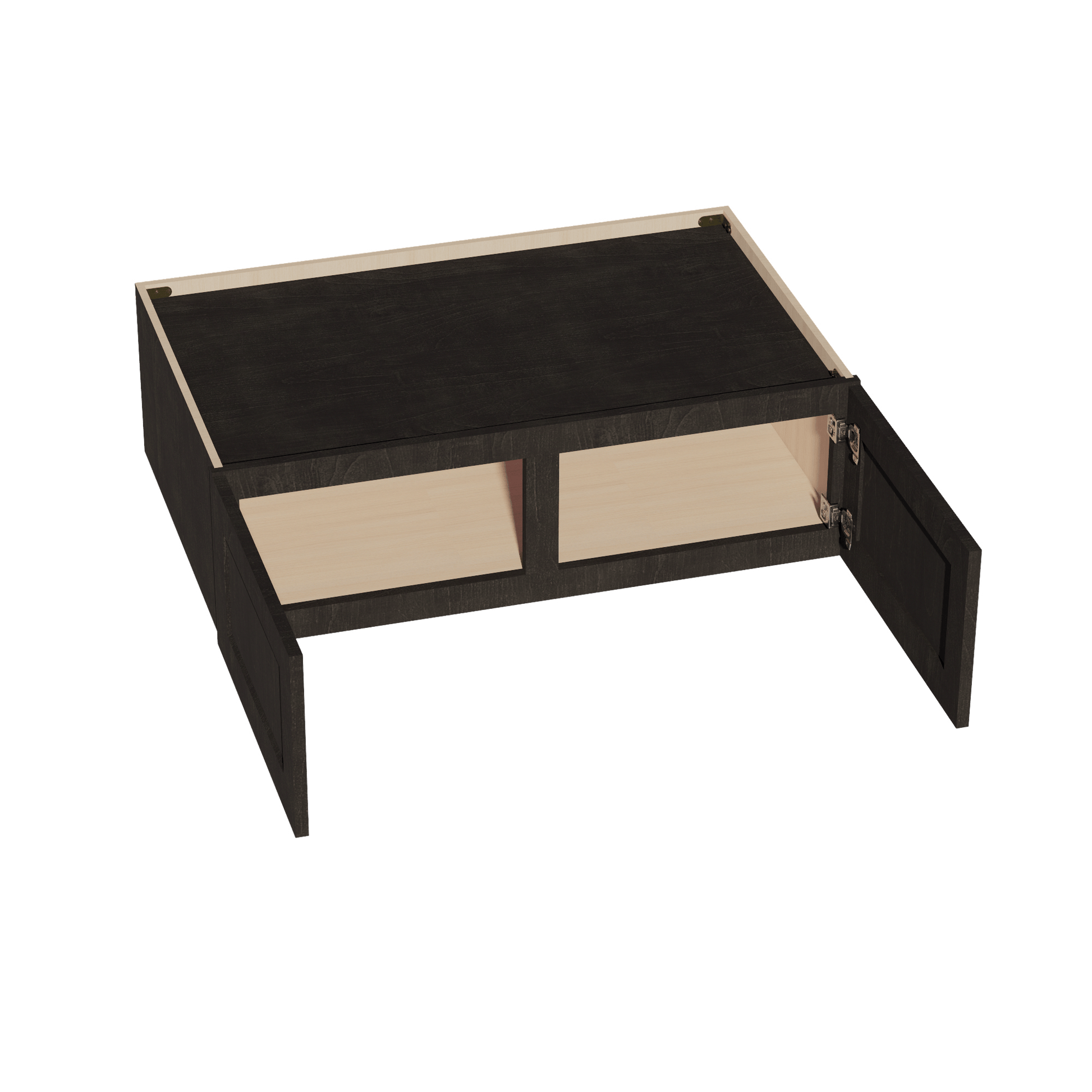 HG - W391224: Dark Gray Shaker 39"W x 12"H x 24"D 2 Doors Standard Bridge Wall Cabinet - NextCabinets