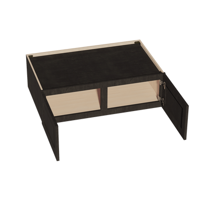 HG - W391224: Dark Gray Shaker 39"W x 12"H x 24"D 2 Doors Standard Bridge Wall Cabinet - NextCabinets