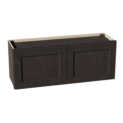 HG - W3915: Dark Gray Shaker 39"W x 15"H 2 Doors Standard Wall Bridge Cabinet - NextCabinets