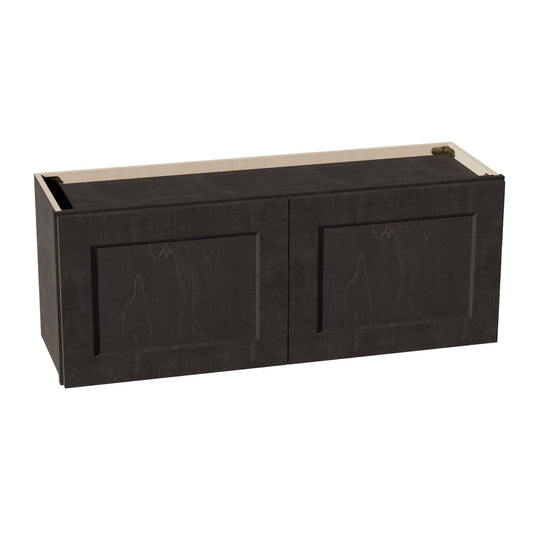 HG - W3915: Dark Gray Shaker 39"W x 15"H 2 Doors Standard Wall Bridge Cabinet - NextCabinets