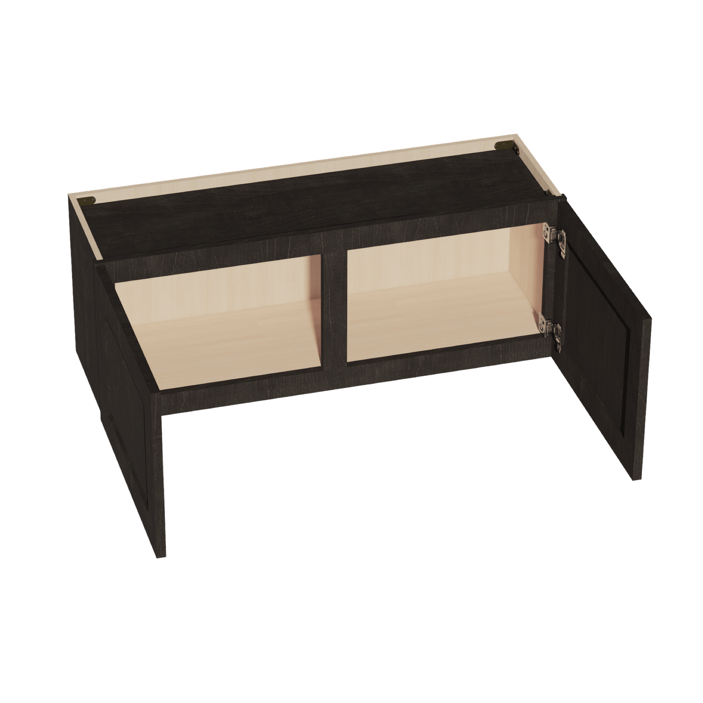 HG - W3915: Dark Gray Shaker 39"W x 15"H 2 Doors Standard Wall Bridge Cabinet - NextCabinets