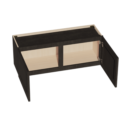 HG - W3915: Dark Gray Shaker 39"W x 15"H 2 Doors Standard Wall Bridge Cabinet - NextCabinets