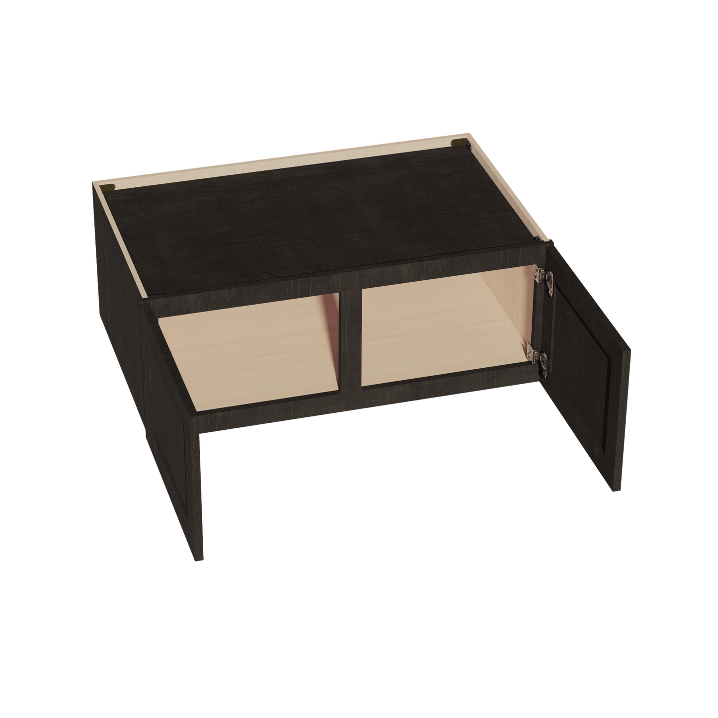 HG - W391524: Dark Gray Shaker 39"W x 15"H x 24"D 2 Doors Standard Bridge Wall Cabinet - NextCabinets