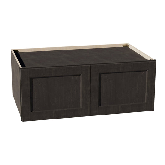 HG - W391524: Dark Gray Shaker 39"W x 15"H x 24"D 2 Doors Standard Bridge Wall Cabinet - NextCabinets