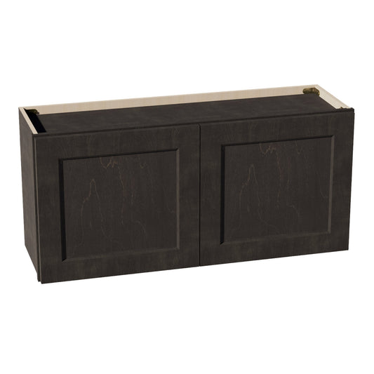 HG - W3918: Dark Gray Shaker 39"W x 18"H 2 Doors Standard Wall Bridge Cabinet - NextCabinets