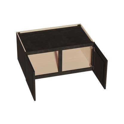 HG - W391824: Dark Gray Shaker 39"W x 18"H x 24"D 2 Doors Standard Bridge Wall Cabinet - NextCabinets