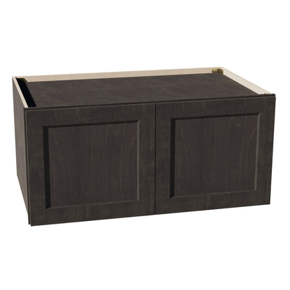 HG - W391824: Dark Gray Shaker 39"W x 18"H x 24"D 2 Doors Standard Bridge Wall Cabinet - NextCabinets