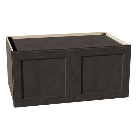 HG - W391824: Dark Gray Shaker 39"W x 18"H x 24"D 2 Doors Standard Bridge Wall Cabinet - NextCabinets