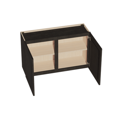 HG - W3924: Dark Gray Shaker 39"W x 24"H 2 Doors Standard Wall Bridge Cabinet - NextCabinets