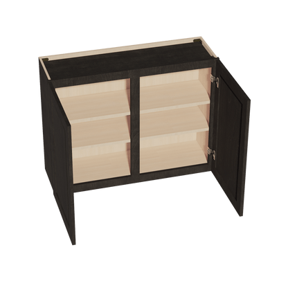 HG - W3930: Dark Gray Shaker 39"W x 30"H 2 Doors & 2 Shelves Standard Wall Cabinet - NextCabinets