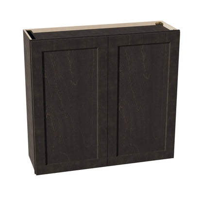 HG - W3936: Dark Gray Shaker 39"W x 36"H 2 Doors & 2 Shelves Standard Wall Cabinet - NextCabinets