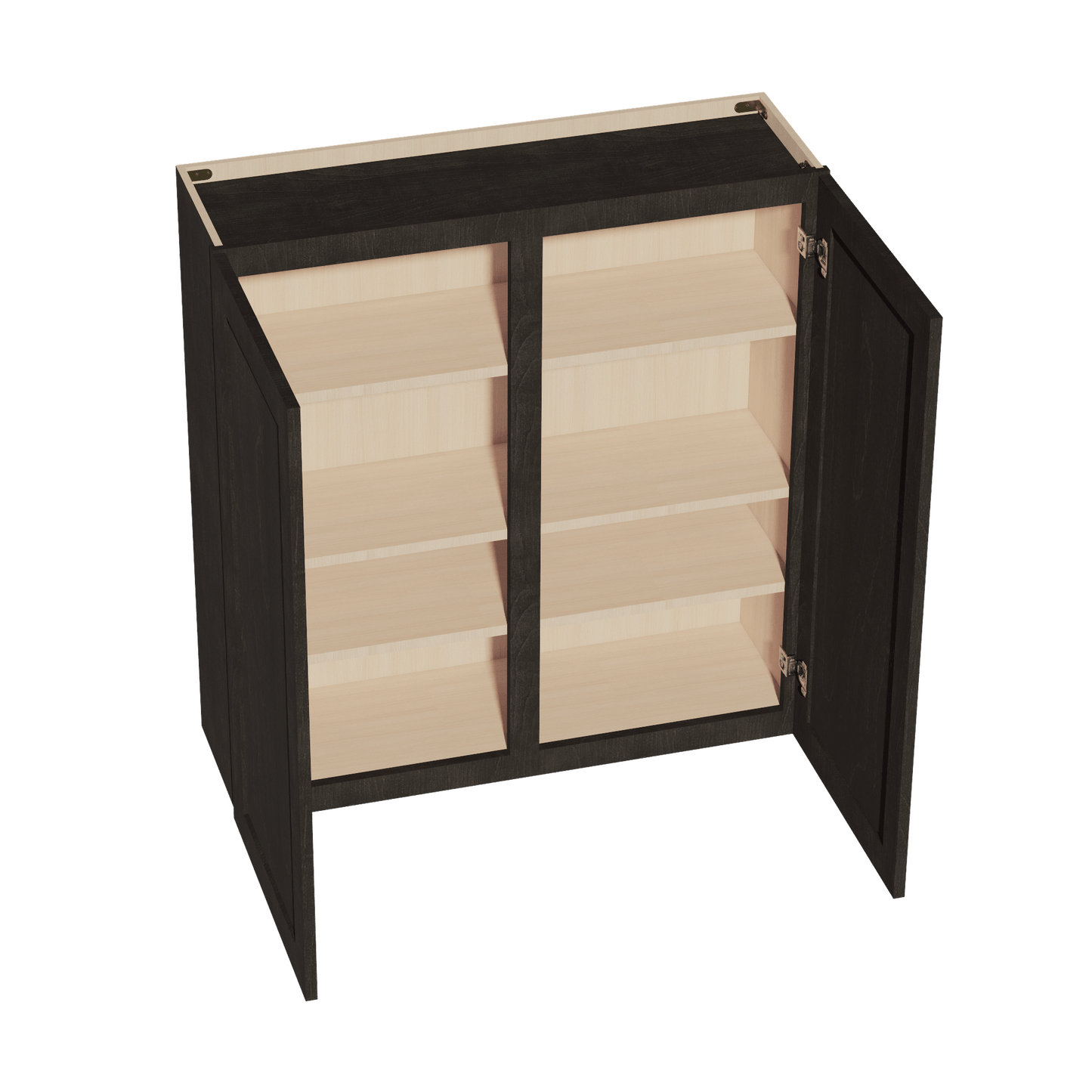 HG - W3942: Dark Gray Shaker 39"W x 42"H 2 Doors & 3 Shelves Standard Wall Cabinet - NextCabinets