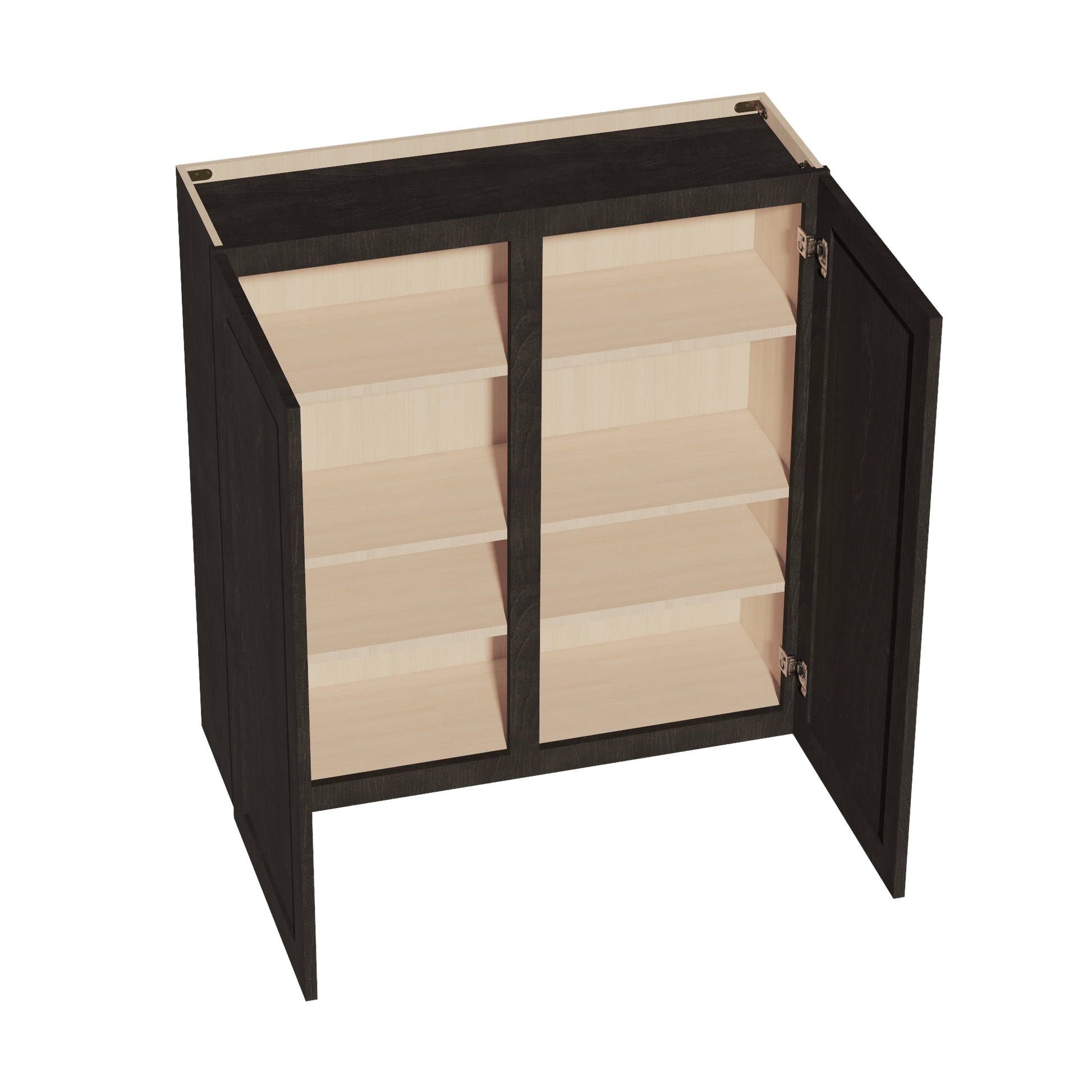 HG - W3942: Dark Gray Shaker 39"W x 42"H 2 Doors & 3 Shelves Standard Wall Cabinet - NextCabinets