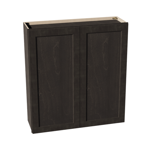 HG - W3942: Dark Gray Shaker 39"W x 42"H 2 Doors & 3 Shelves Standard Wall Cabinet - NextCabinets