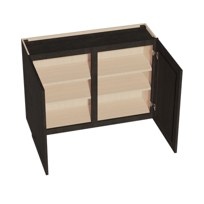 HG - W4230: Dark Gray Shaker 42"W x 30"H 2 Doors & 2 Shelves Standard Wall Cabinet - NextCabinets
